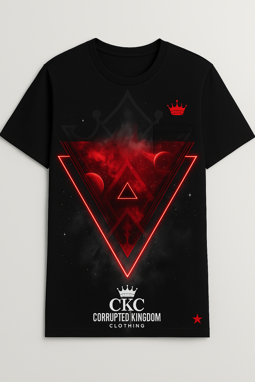 Black Tee – Geometric CKC Crest